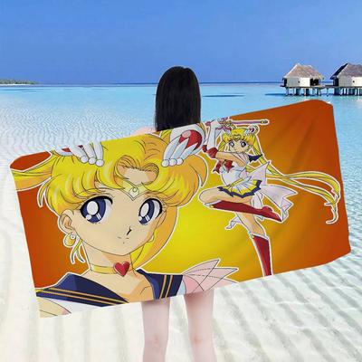 S-Sailor M-Moon Microfiber Blanket Quick Drying Beach Towels Oversized Printing Super Absorbent Pool Towel Blanket