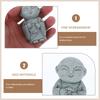 Vintage Small Buddha Statue Desktop Craft Retro Style Zen Monk Sculpture Indoor Outdoor Garden Decor Spiritual Symbol