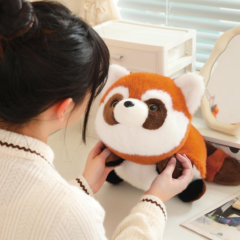 Creative Plush Panda Turn to Red Panda Plush Toys Raccoon Kawaii Flip Animal Pillow Dolls Stuffed Toy Birthday Gift 25/35/45CM