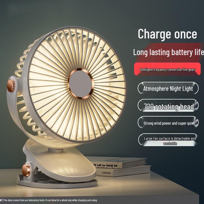 USB Rechargeable Summer Clip-on Desktop Fan