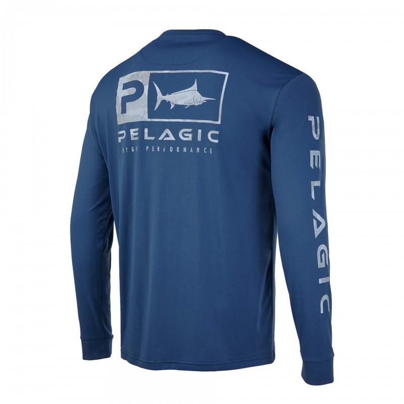 Mens Quick-Dry Fishing Shirt Long Sleeve UV Protection Outdoor Performance T-Shirt Breathable Round Neck
