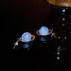 New Round Woman Earrings Planet Girl Cat Eye Personality Hundred Match Earrings Engagement Exquisite Jewellery Gifts