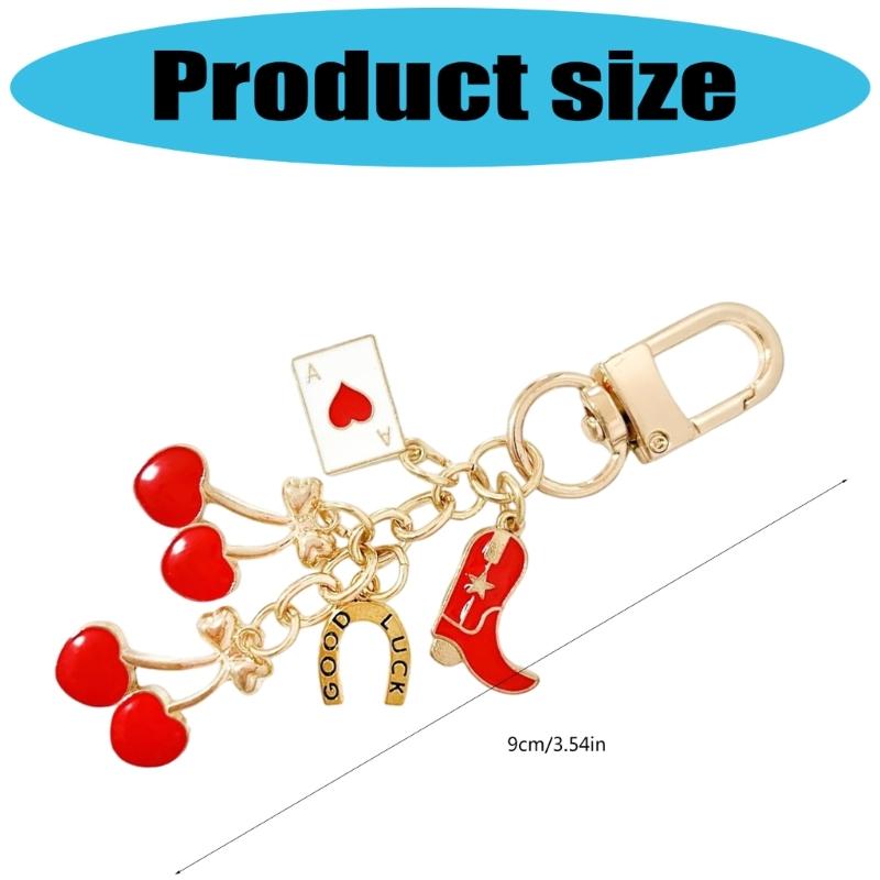Unique Cherry Keychain Bag Charm Cherry Keychain Purse Charm Key Adornment For Adding Flair To Women's Handbags