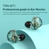 TRN MT1 Hi-Fi 1DD Dynamic Driver In-Ear Headphones, 10mm Dual Magnet Dynamic Driver, 2-Pin 3.5mm Gold-Plated Contact Lens Monitor Detachable Cable