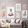 Abstrakt Flickkropp Ros Sakura Blomma Väggkonst Canvasmålning Nordiska Landskapsaffischer Och Tryck Bilder För Vardagsrumsinredning