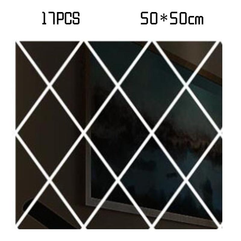 Factory Wholesale Cross-border Diamond Combination Living Room Tv Sofa Background Wall Acrylic Mirror Decorative Wall Sticker