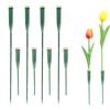 25 Pcs Green Floral Water Tubes Reusable Plastic Stem Water Tubes with Silicone Caps for Flower Stem Arrangements