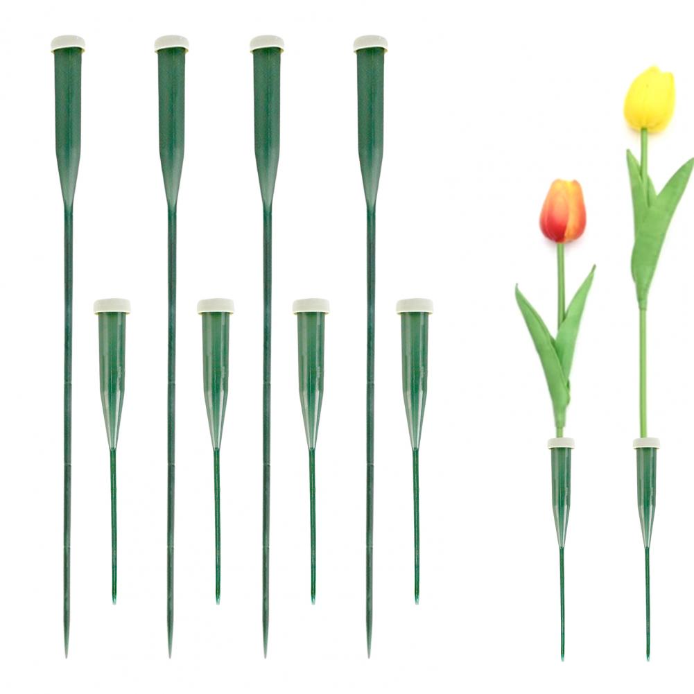25 Pcs Green Floral Water Tubes Reusable Plastic Stem Water Tubes with Silicone Caps for Flower Stem Arrangements