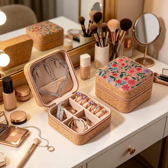 Vintage Jewelry Box, with Soft Interior Organizer, Lightweight Portable Travel Storage Case for Rings Earrings Necklaces