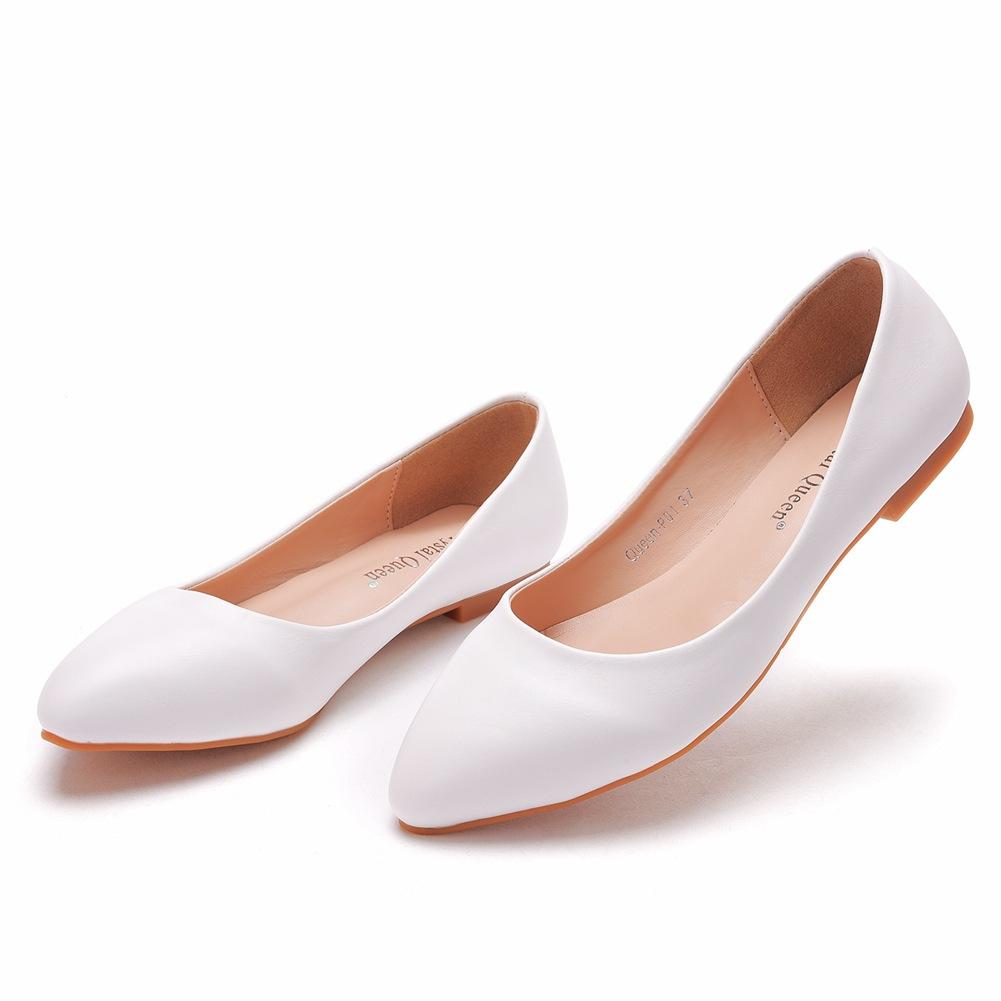 European and American Pointed Toe Flat Shoes European and American Pointed Toe Flat Shoes Casual Single Shoes Casual Single Shoes 40-43 White Shoes