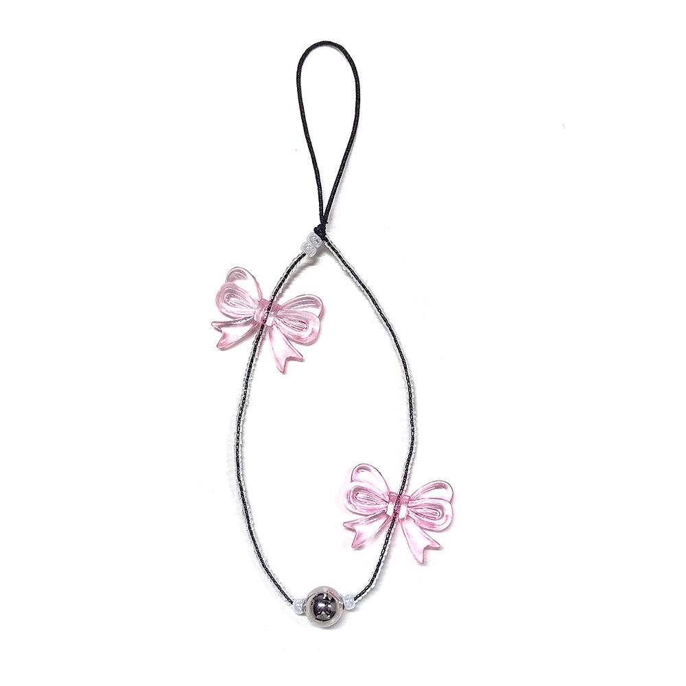 

KKBEAD Стильный шнурок для мобильного телефона с бантом - Ручная работа, хрустальная цепочка с бисером для женщин