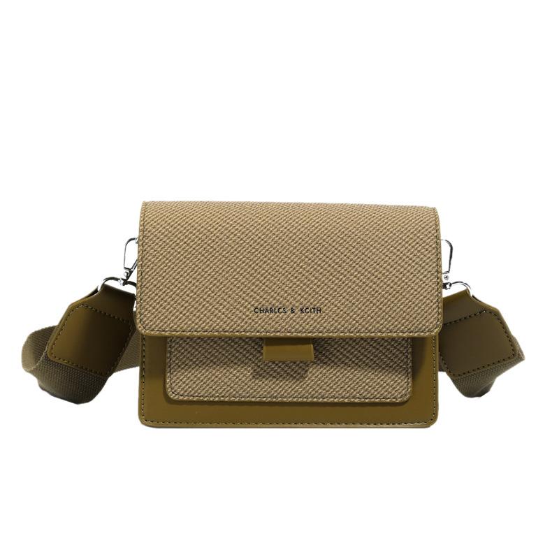 Textured bag messenger bag women's new solid color lazy wind shoulder small square bag fashion casual women's bag