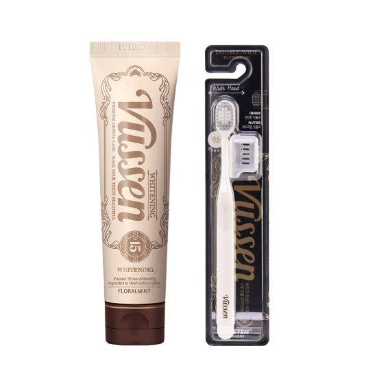 VUSSEN 15 Teeth Whitening 80g Promotional Pack (+Double Wide Toothbrush Free)