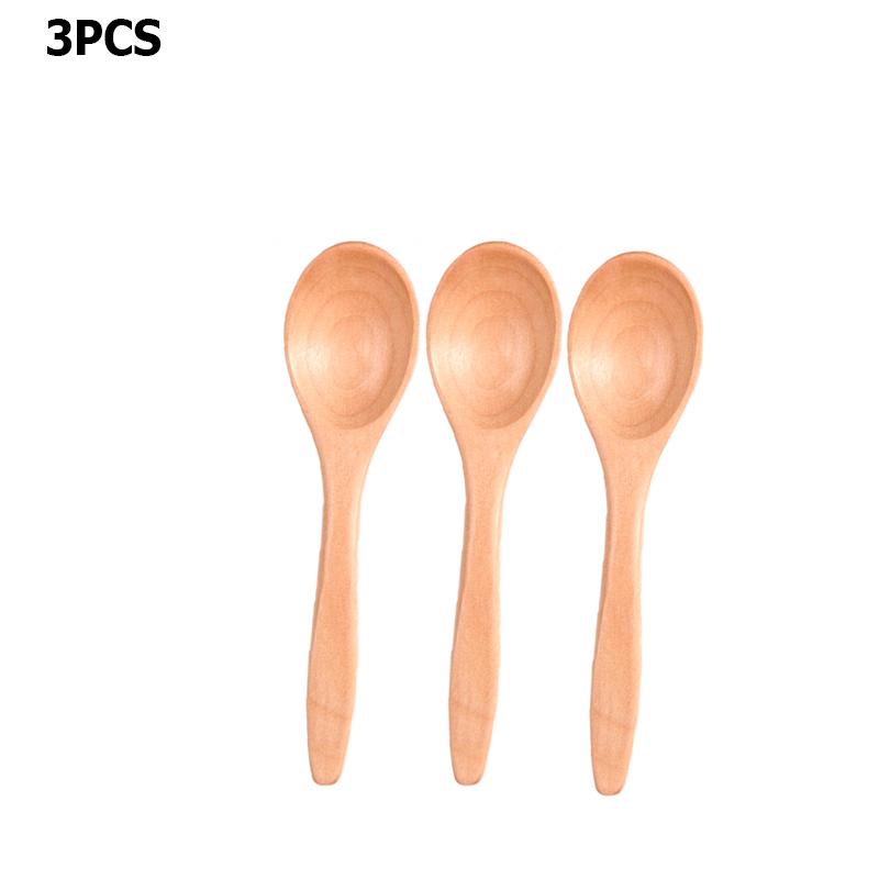 1~6PCS Wooden Spoons Non-Stick Honey Dessert Spoon Coffee Spoons Small Wooden Spoon Coffee Drink Stirrer Teaspoons Tableware