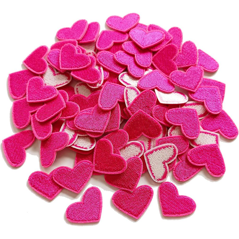 20 ks Barevné nášivky ve tvaru srdce s výšivkou srdce, aplikace, nášivka na oblečení, dekorace