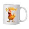 Personlig F-Caw-F Kyllingkrus 15oz Keramisk Kaffekopp Morsom Hane Gårdsdyr Humor Krus Gjenbrukbart Oppvaskmaskin Mikrobølgeovn Sikker Drikkeglass