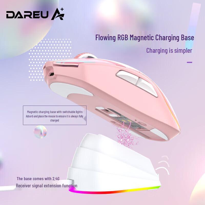 Dareu A950 Tri-Mode RGB Lightweight Gaming Mouse with Charging Dock