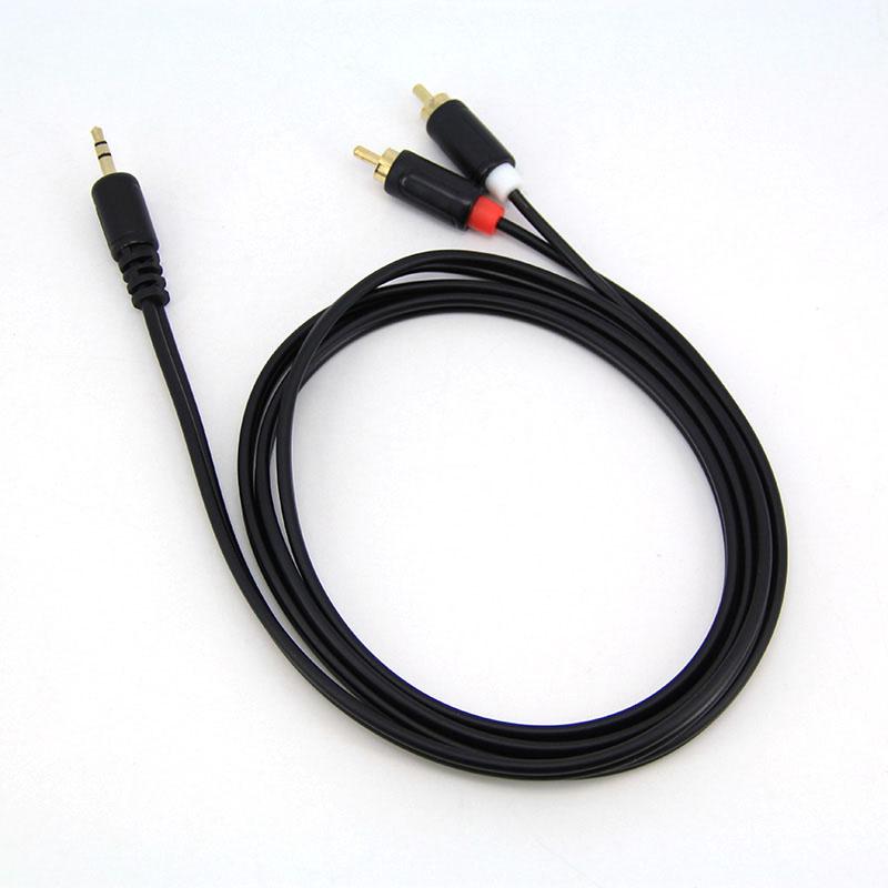 Vergoldetes 1,5m/3M 3,5mm auf 2 Cinch Stecker Audiokabel 3,5MM Klinke Stecker auf 2 Cinch Stecker Stereo Kabelkordel für Telefon MP3 DVD Verstärker