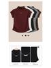 Plus Size Slimming Short-Sleeve Thermal Fleece T-Shirt for Women