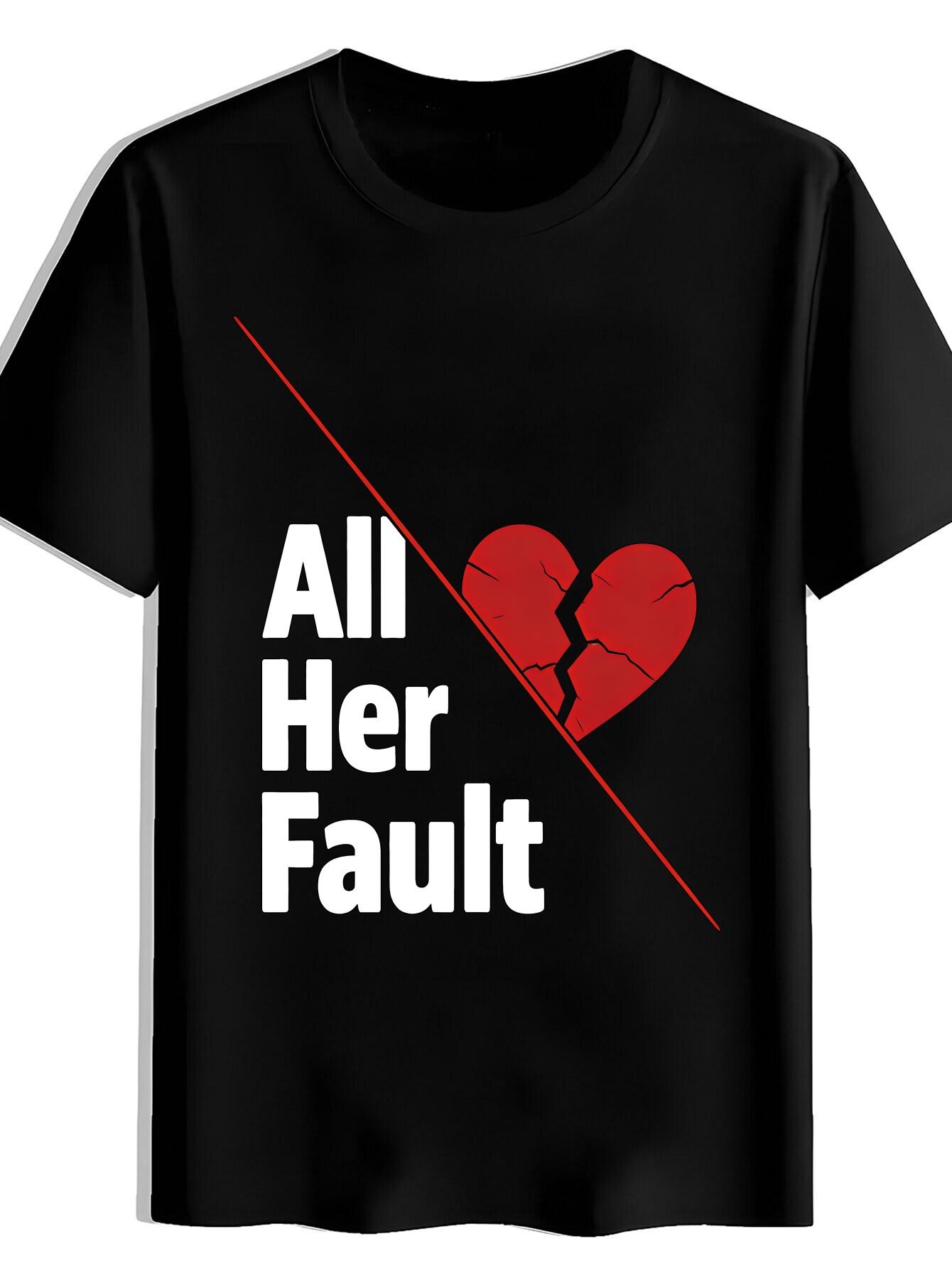 T-shirt Casual Short Sleeve Suitable for Summer - Round Neck Lettering Print XXL