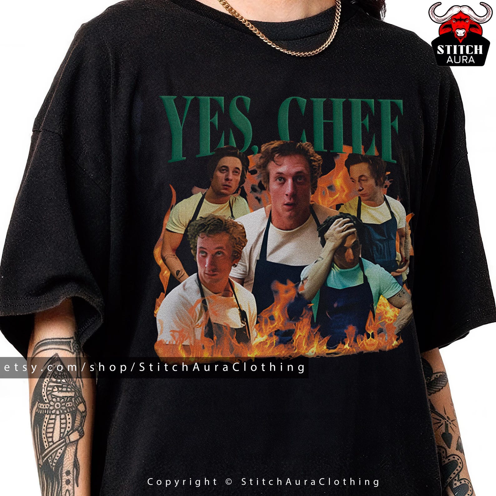 Yes Chef Vintage Bootleg Jeremy Allen White Shirt,Trending Merch,The Bear TV Series Tee,Yes Chef Jeremy Vintage Poster,Cursed T-Shirt Gift XL