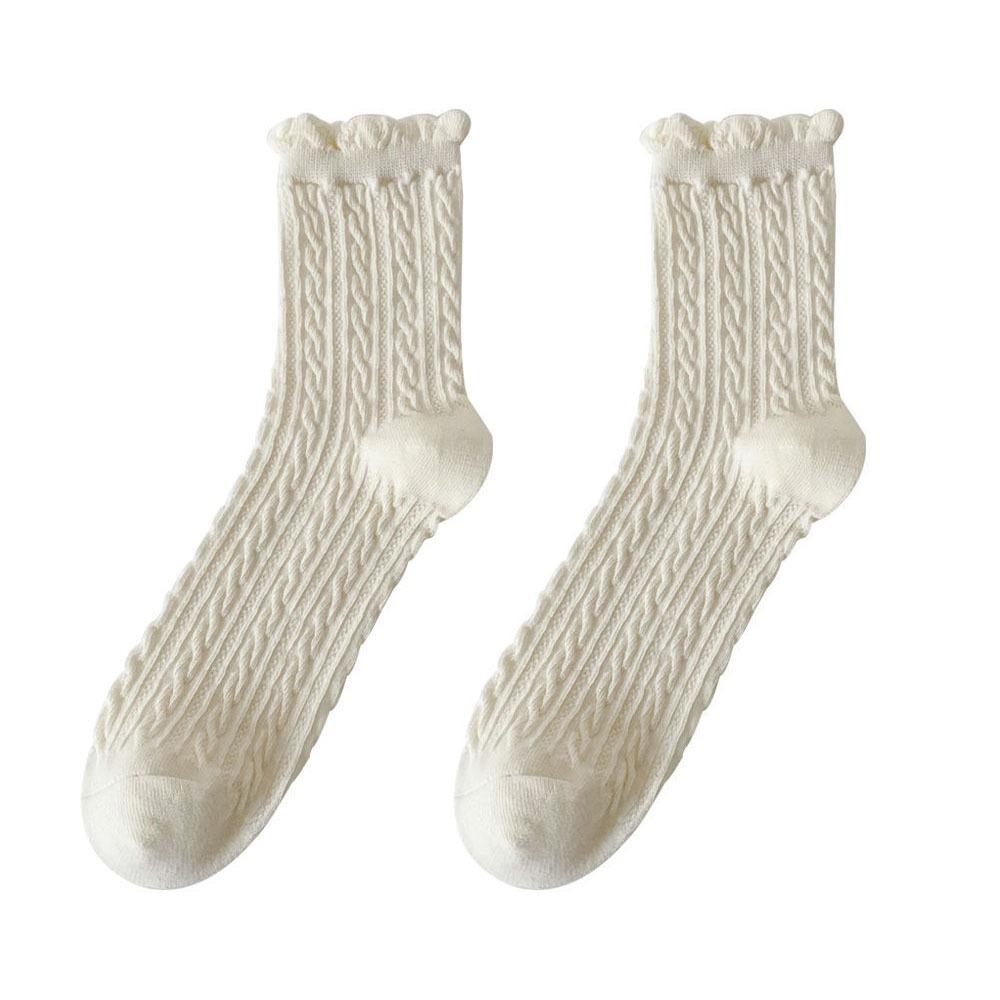 1/5 Pairs Lace Winter Thickened Wool Socks Warm Polycotton Snow Socks Soft Women's Floor Socks