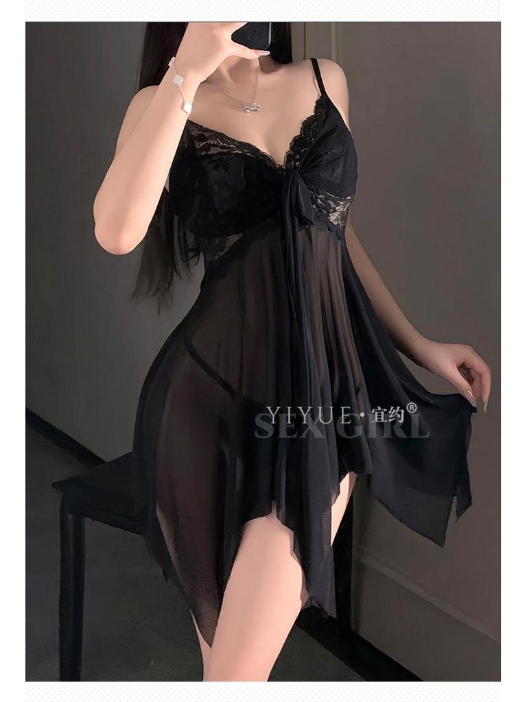 Yi Yue Sexy Lace Nightgown with Removable Lace-up Design - Style 1268