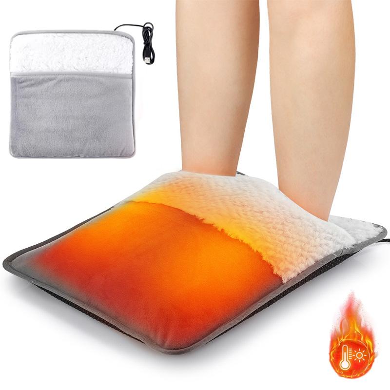 Rechargeable Heating Foot Warmer USB Hot Compress Soft Plush Foot Warmer Supports for Pain Relief Recovery