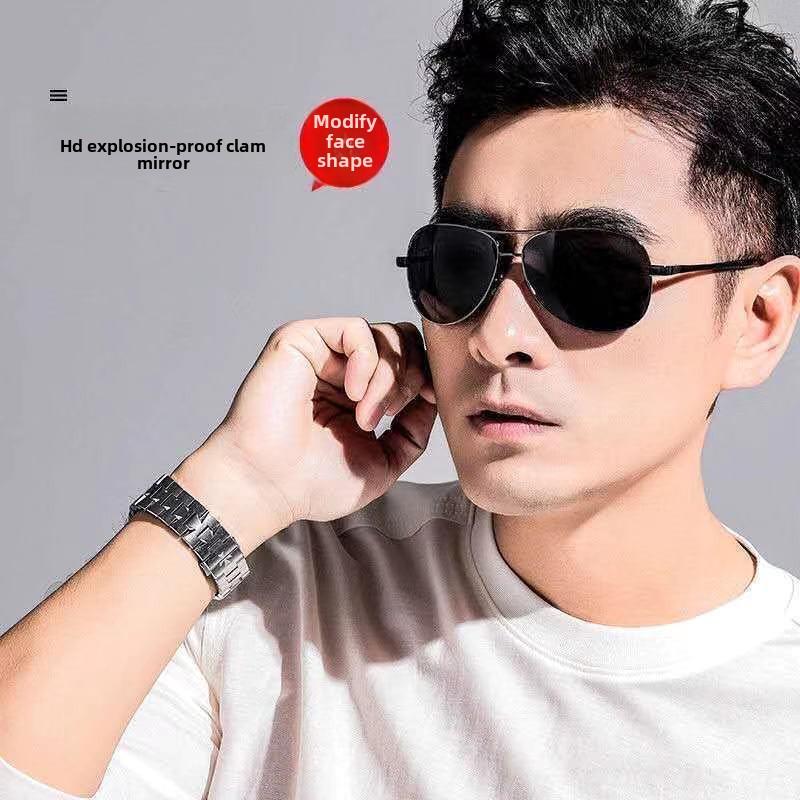 Polarisierte, farbwechselnde Retro-Sonnenbrille für Herren zum Autofahren