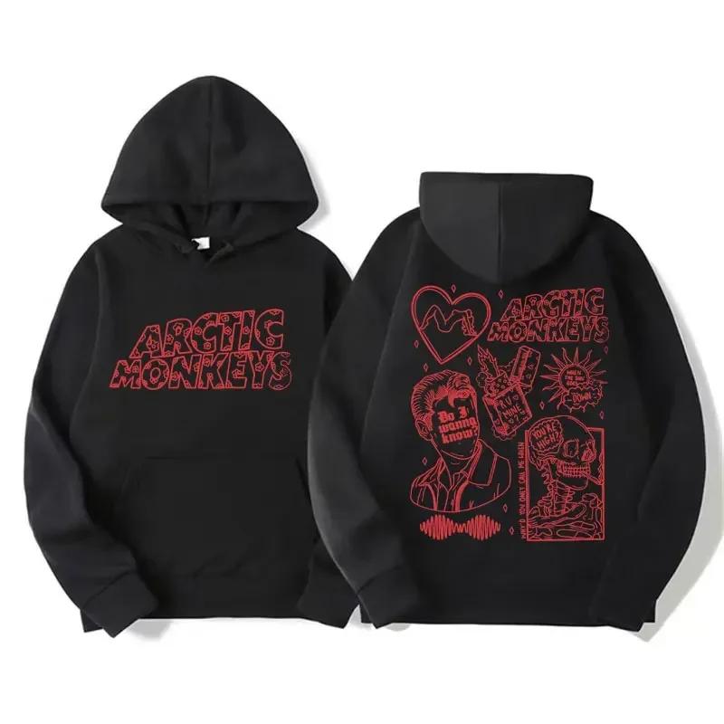 Men's retro rock Arctic monkey hooded sweatshirt hooded sweatshirt with music album patternHip Hop large retro hooded sweatshirt