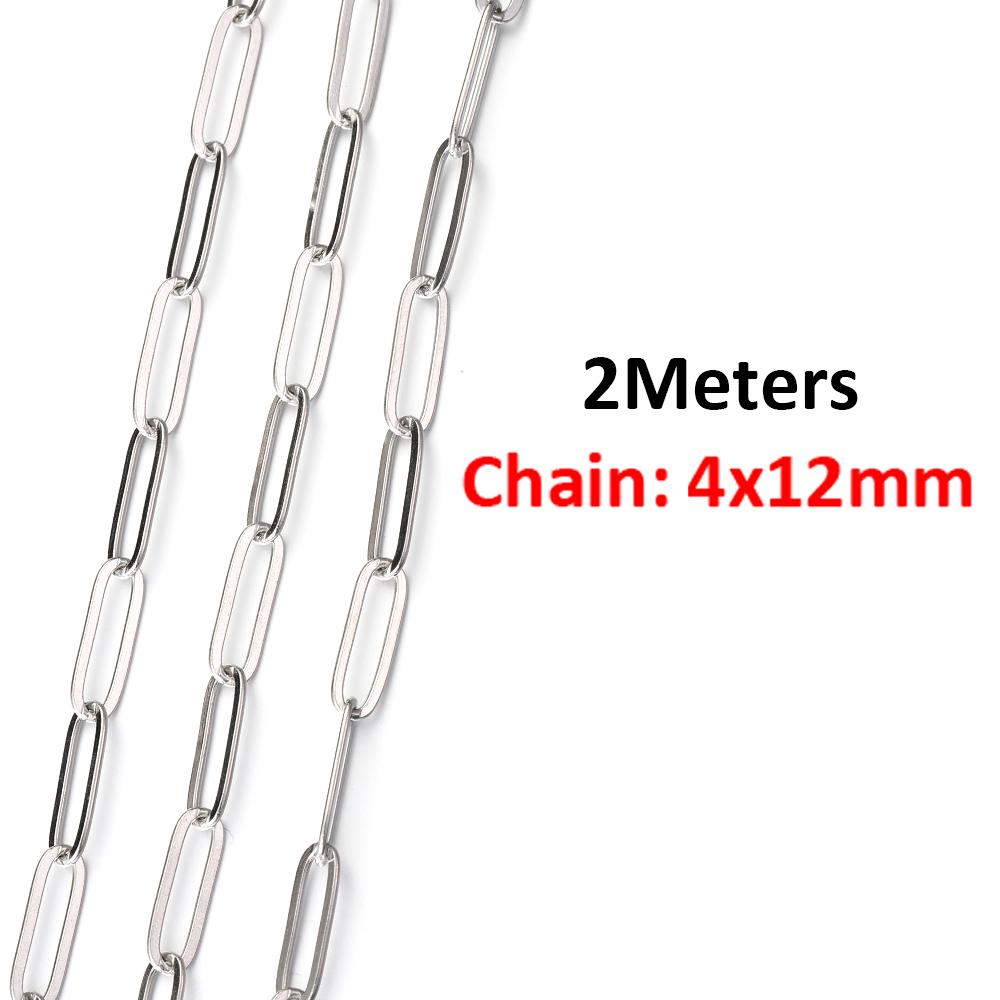 2 Meters Stainless Steel Chain O Chains for Bracelet Necklace Anklet Jewelry Making DIY Findings Wholesale Gold/Silver Color
