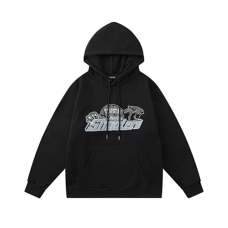 Mens Gradient Letter Tiger Head Embroidered Hoodie Jogger Set Streetwear Winter Outfit