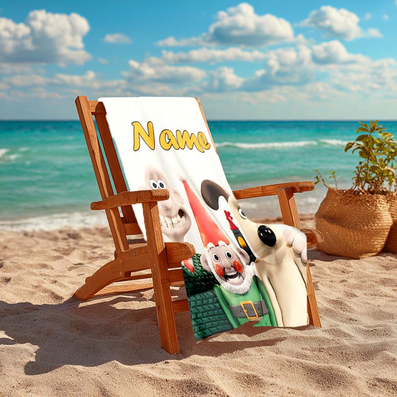Personalized Customized Proof Beach Towel with Wallace and Gromit Pattern - Soft, Absorbent,quick-drying,perfect Swimming,camping&bathing