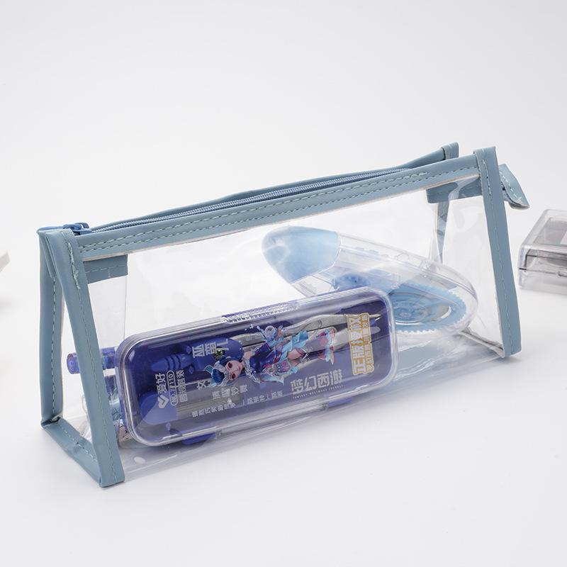 Penar Simplu Transparent Capacitate Mare Impermeabil Sac pentru Pixuri Geantă Cosmetică Papetărie Școlară pentru Studiu Rechizite de Birou