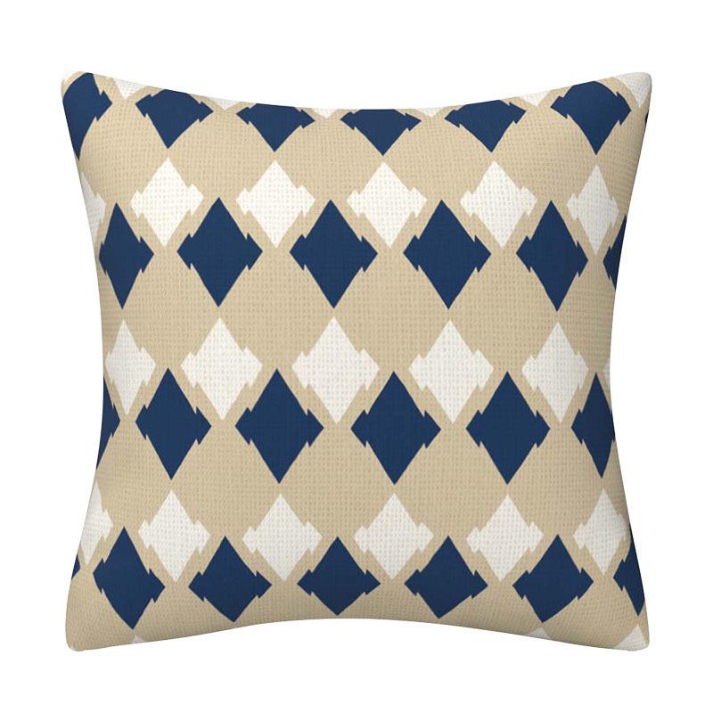 

Простая скандинавская геометрическая темно-синяя наволочка, лен, цифровая печать, для гостиной, диванная подушка, наволочка 45 * 45Cm linen without pillow core