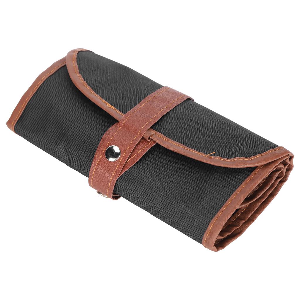 Pencil Rollable Foldable Pouch Pen Storage Organizer Wrap Holder for School OfficeRoll Type 48 Slot Black