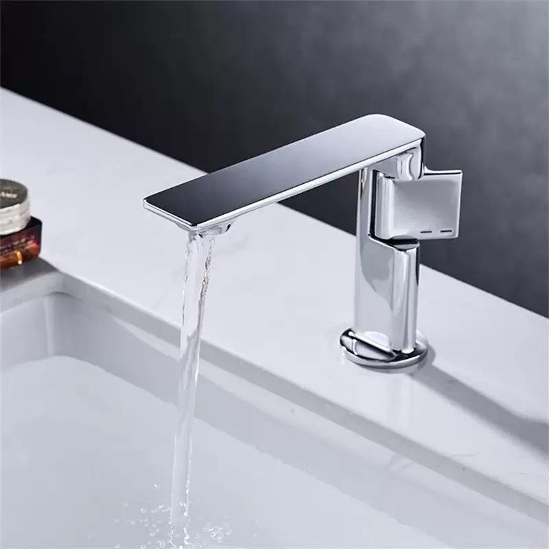 Basin Faucet Bathroom Single Lever Hot and Cold Copper White Gray Single Handle Unique Design Sink Mixer