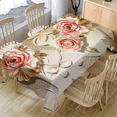 Obrus ​​rzeźbiony wzór kwiatowy wodoodporny obrus do jadalni prostokątny stolik do herbaty pokrywa mata piknikowa Home Decor Manteles