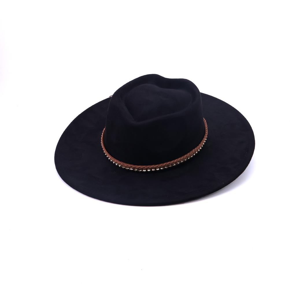 Niche suede upturned top hat French ethnic style hat high-end denim top hat