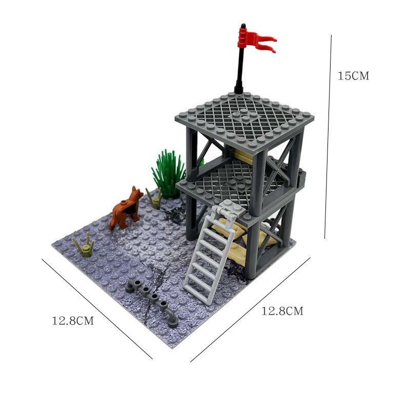 MOC Military Training Camp Outpost Shooting Range DIY Building Block Toys