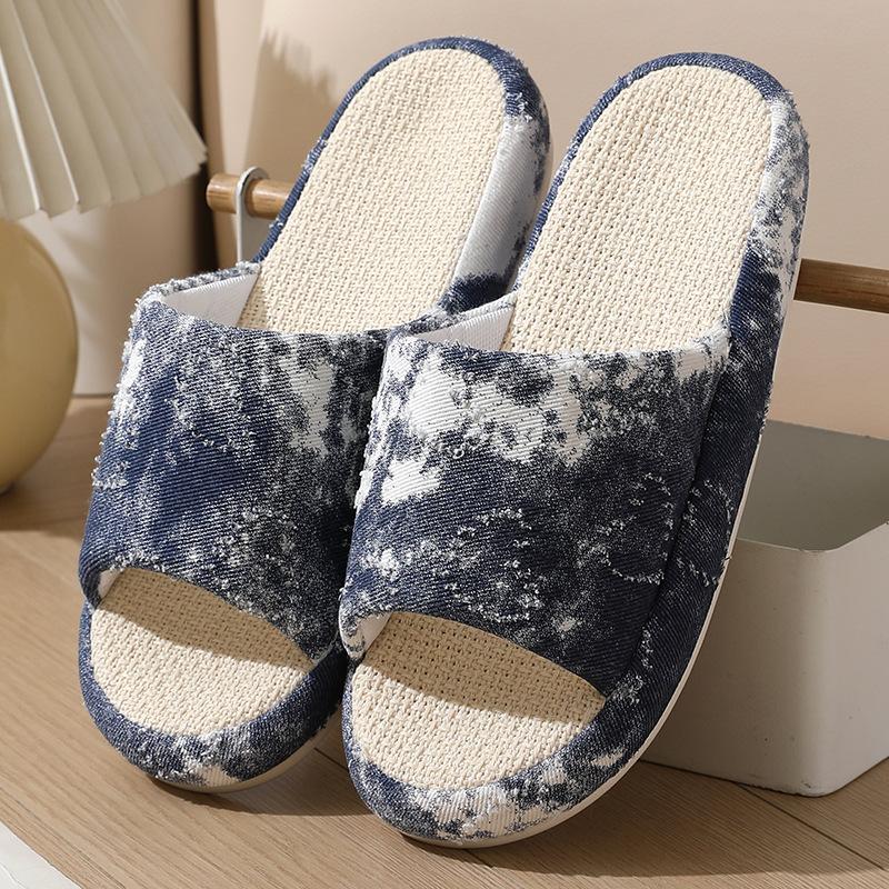Nest Good Product Linen Slippers Indoor Home Four Seasons Non-slip and Non-smelly Fabric Silent Cotton and Linen Wood Floor