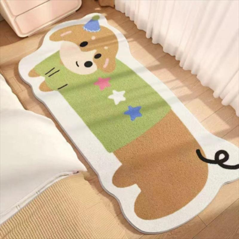 Cute Ins Style Cat Special Shaped Plush Bedroom Carpet Living Room Sofa Blanket Children's Blanket Room Non Slip Bedside Blanket