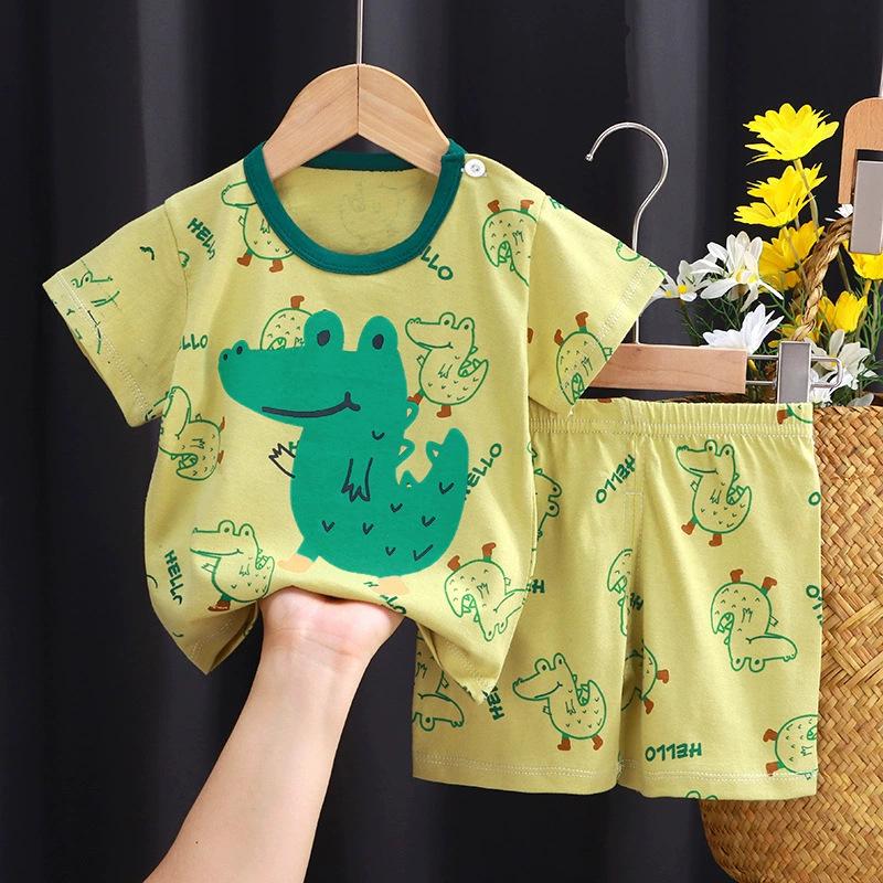 Children's Cotton T-shirt Set - Summer Boys' Casual Short-sleeved Shorts 2-piece Set