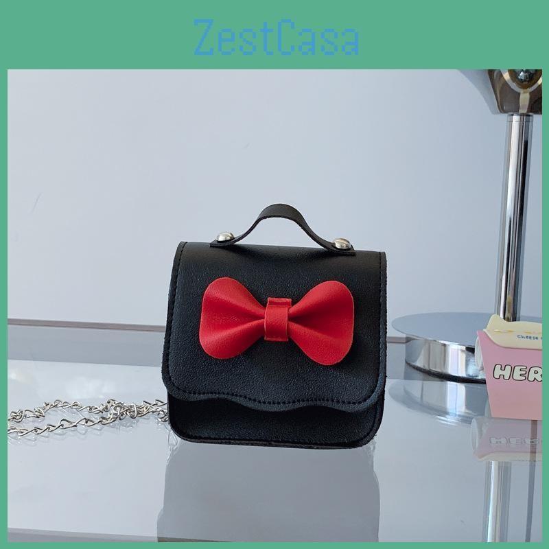 Girl Toddler Fashion Mini Crossbody Bag Pu Coin Purse With Butterfly Decor Bow