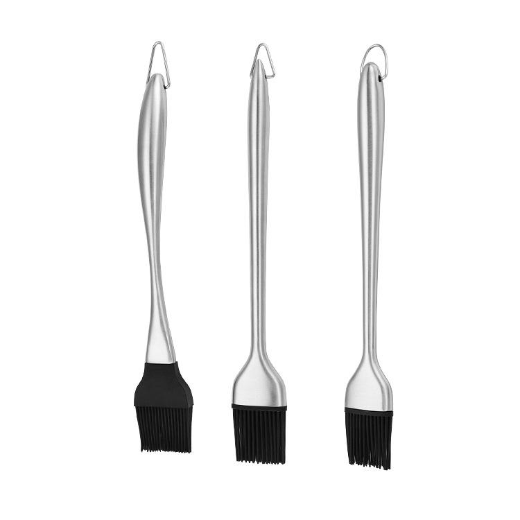 Detachable Stainless Steel Silicone Basting Brush - High Temp Resistant Seasoning & Baking Tool