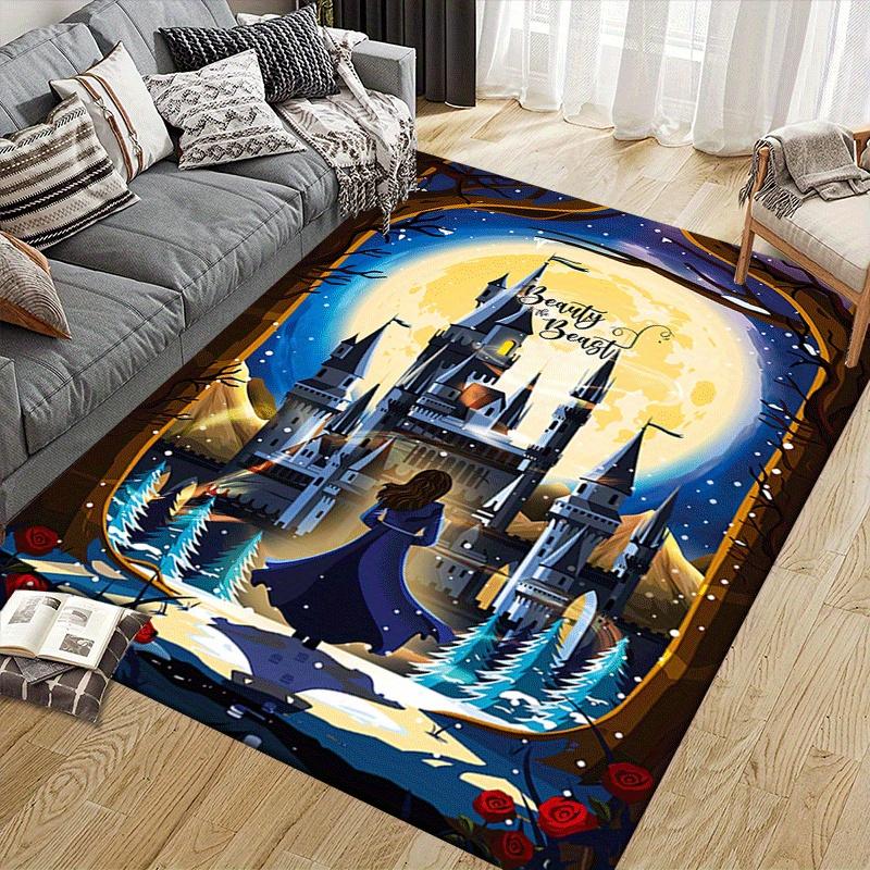1 Stück Die Schöne und das Biest Teppich Läufer, Schlafzimmer und Spielzimmer Langlebig, Fleckenbeständig und Leicht zu Reinigen, Wohnzimmer