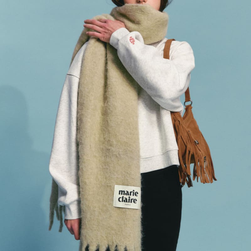 Marieclaire Soft Solid Big Wool Muffler (MAEDSC07MGN)