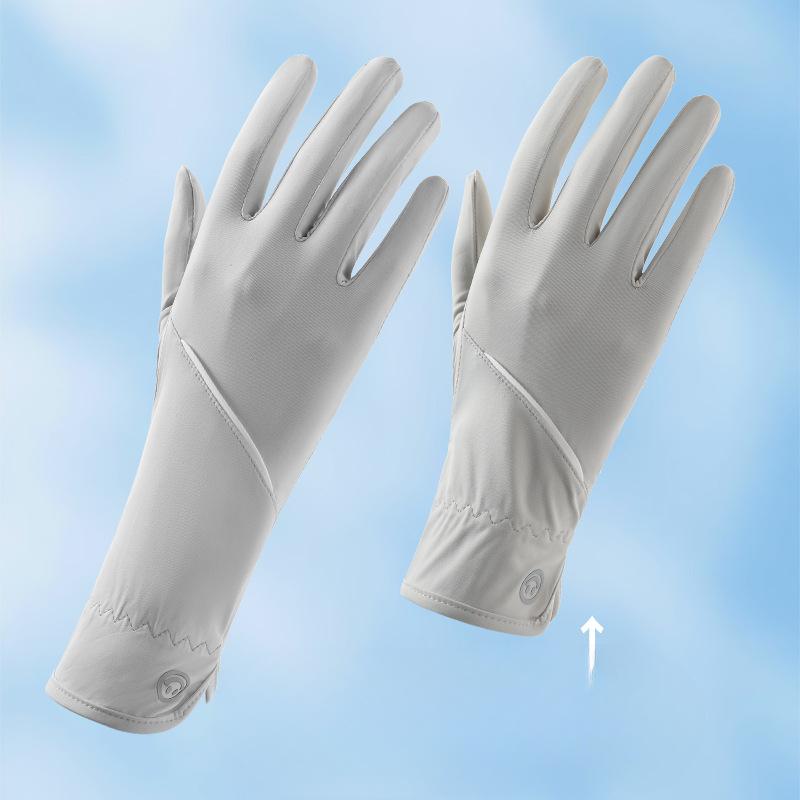 Sunscreen Gloves for Summer Women's Extended Thin Ice Silk Anti Ultraviolet Cycling Gloves for Electric Vehicles Driving Anti Slip Touch Screen