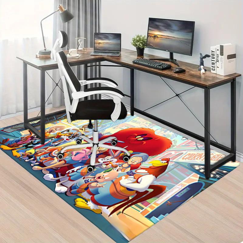 1pc Office Carpet Chair Mats Looney Tunes Group Perfect for Office Chairs, Living Rooms, Or Bedrooms,Polyester Carpet.HDT022