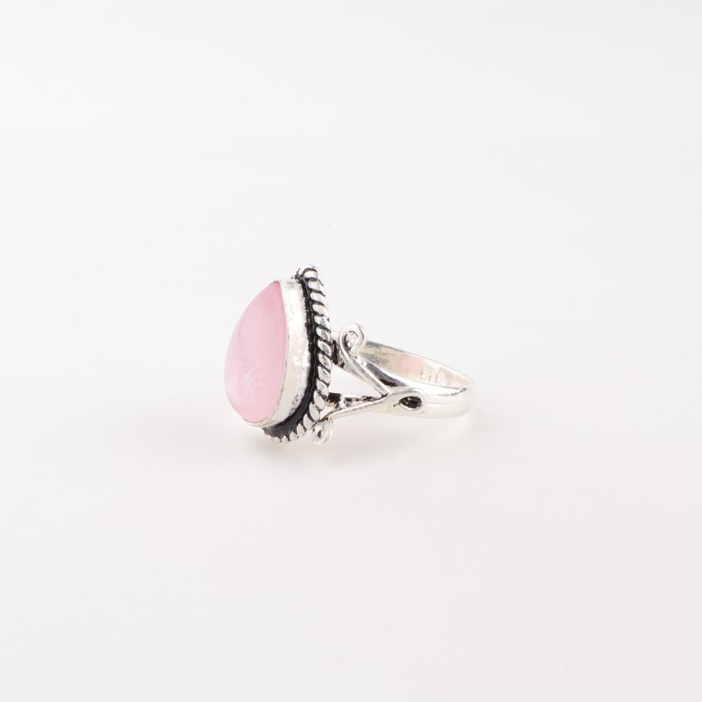 Pierre gemme œil de chat rose Argent massif 925 Bijou Fait main Bague Cadeau pour anniversaire RR-57-39